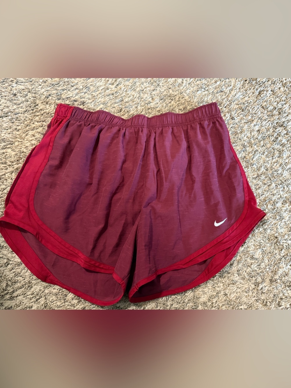 Nike Dri Fit Running Shorts Red Women’s Medium Athletic Gym Activewear